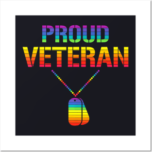 Proud Veteran Lgbt Q Gay Pride Dog Tag Military Soldier Posters and Art